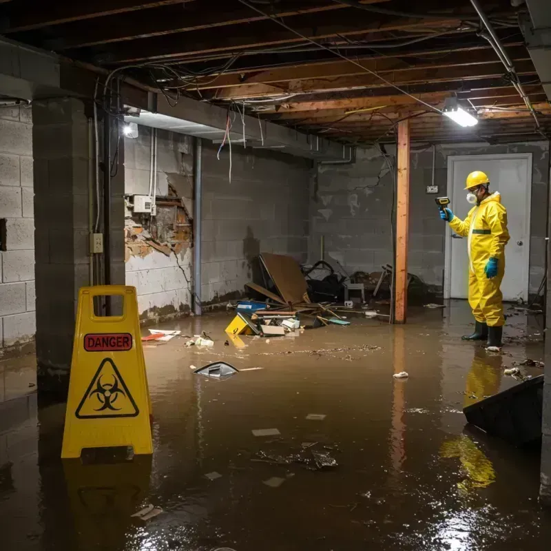 Flooded Basement Electrical Hazard in Oceana, WV Property